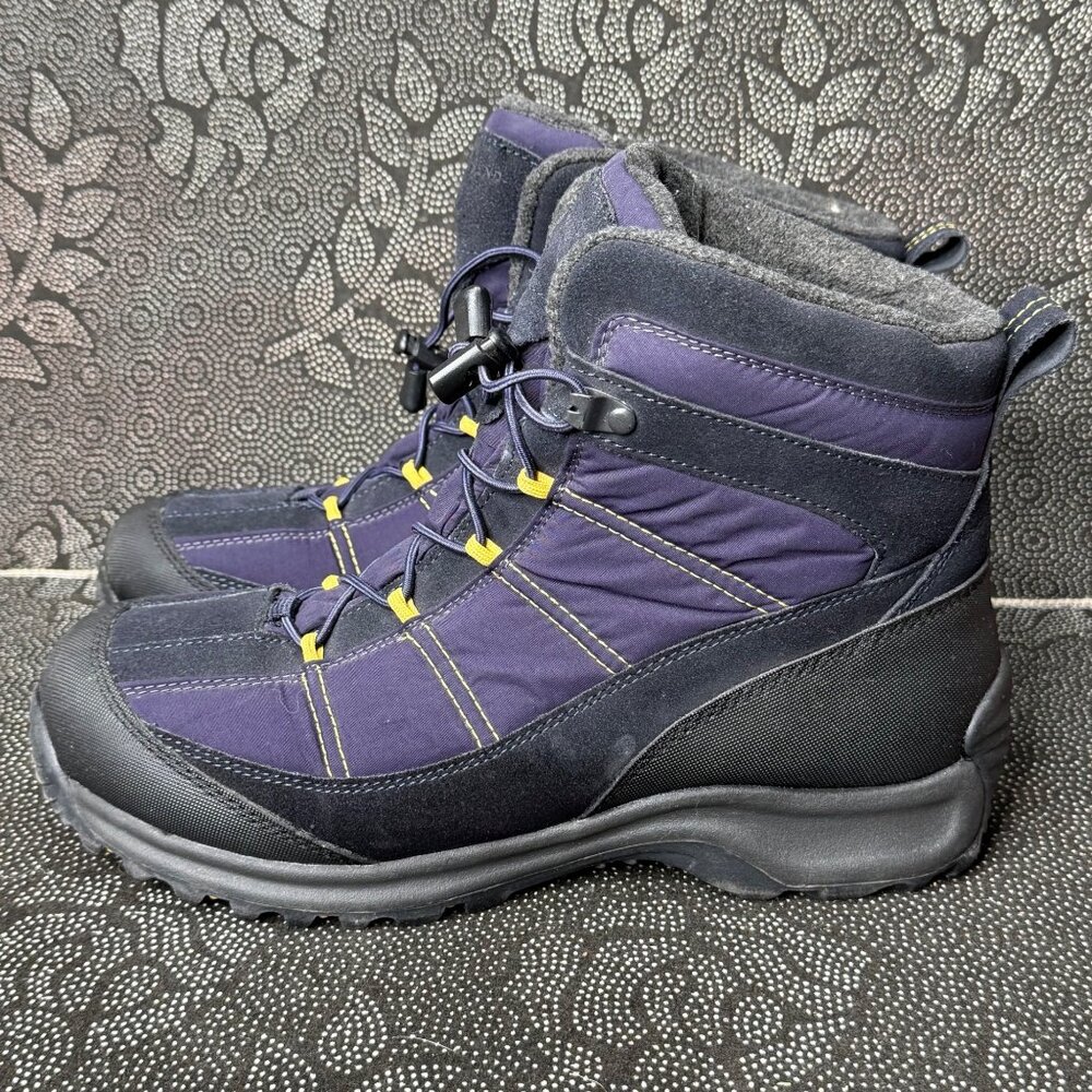 Lands End Mens Winter Snow Boots Size 11B Black & Purple